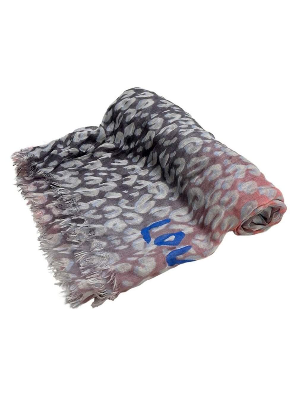 Louis Vuitton Shawl Etole Leopard Blurry Pink Gray Light Blue Scarf